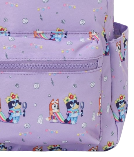 BA0058-M - Cute Cartoon Dogs Girl Purple Zipper Pockets Backpack
