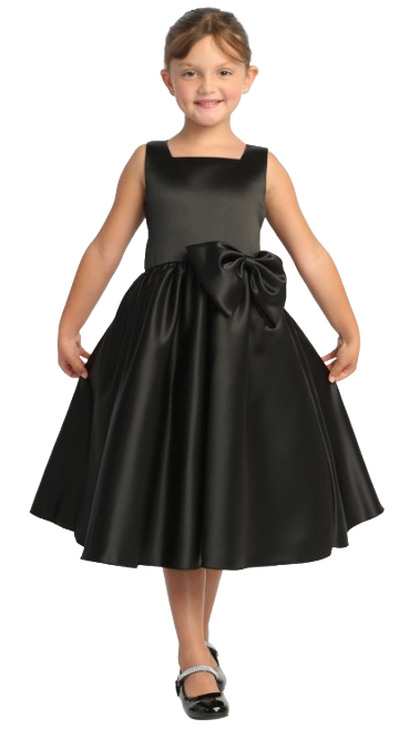 BL257 - Satin Dress With Bow
