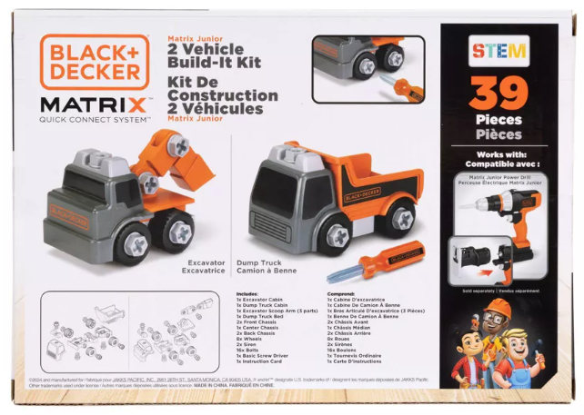 52671 - BLACK + DECKER Matrix Junior 2 Vehicle Build-It Kit includes 39pc