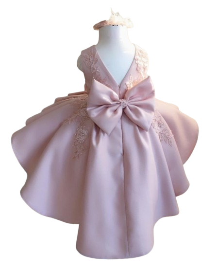 10993 - Vestido de niña bonito ruborizado de corte alto y bajo