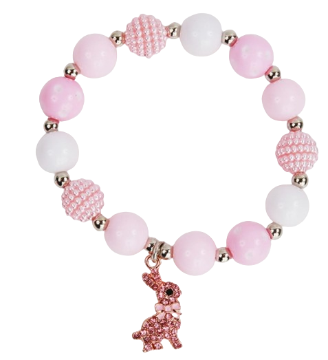 SPRKB - Pink Pearl Beaded Bunny Bracelet
