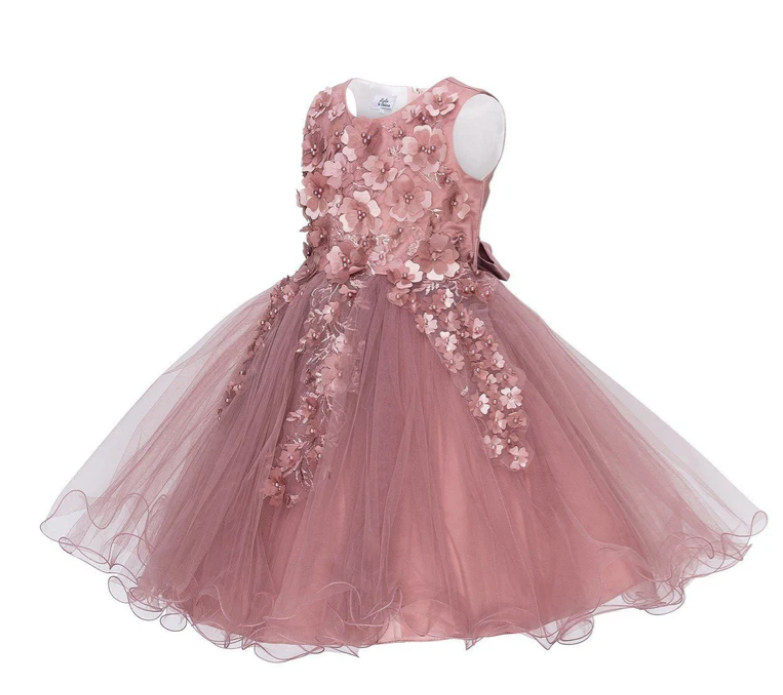 SK9040 - Floral Tulle Girl Party Dress