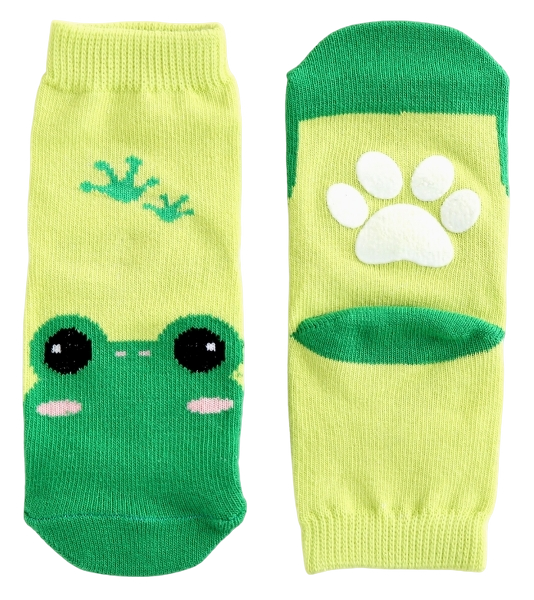 CHFD-0001 - Non-Slip Grip Ankle Socks For Kids Frog Zoo