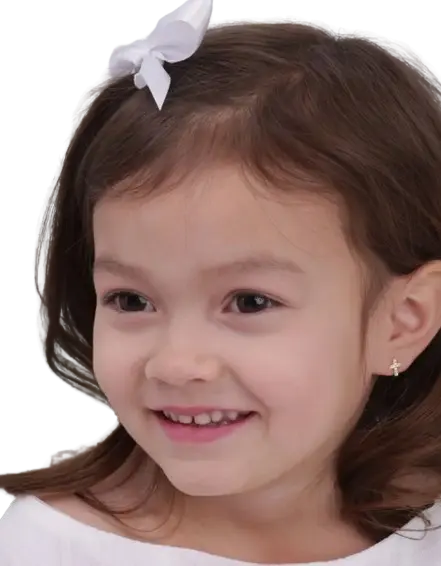 GPE-224 - 4K Gold-Plated Cross Cz Earrings Baptism or Communion Gift Cadiz Boutique, Inc.