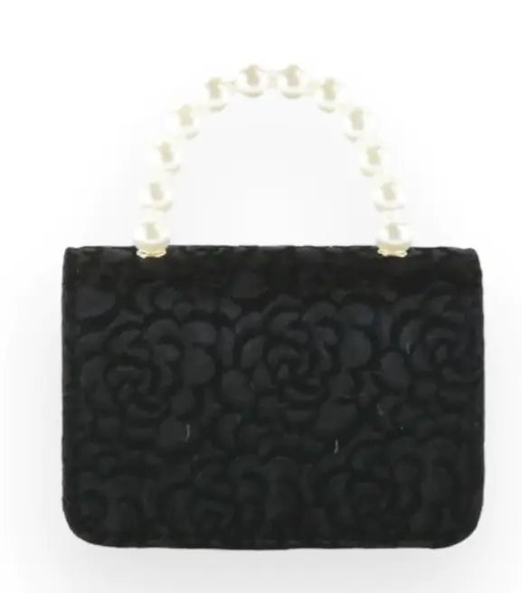 B1305 - Doe A Deer Floral Appliques Tweed Purse Cadiz Boutique, Inc.
