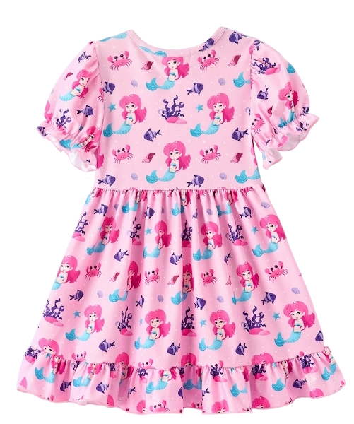 DRG62467 - Pastel Ocean Girl Ruffle Dress