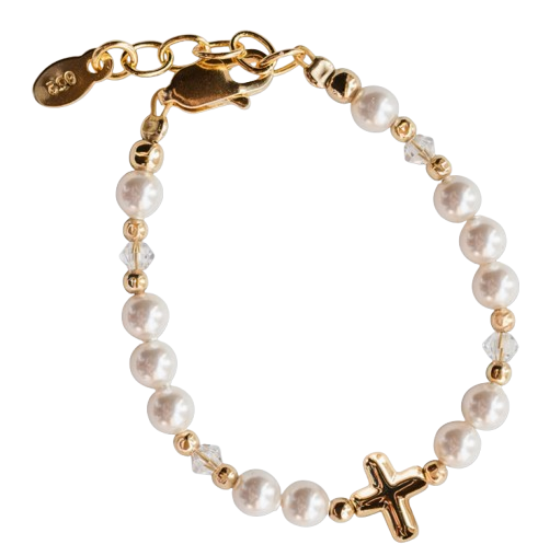 CMEVE - 14K Gold-Plated Baby Cross Bracelet