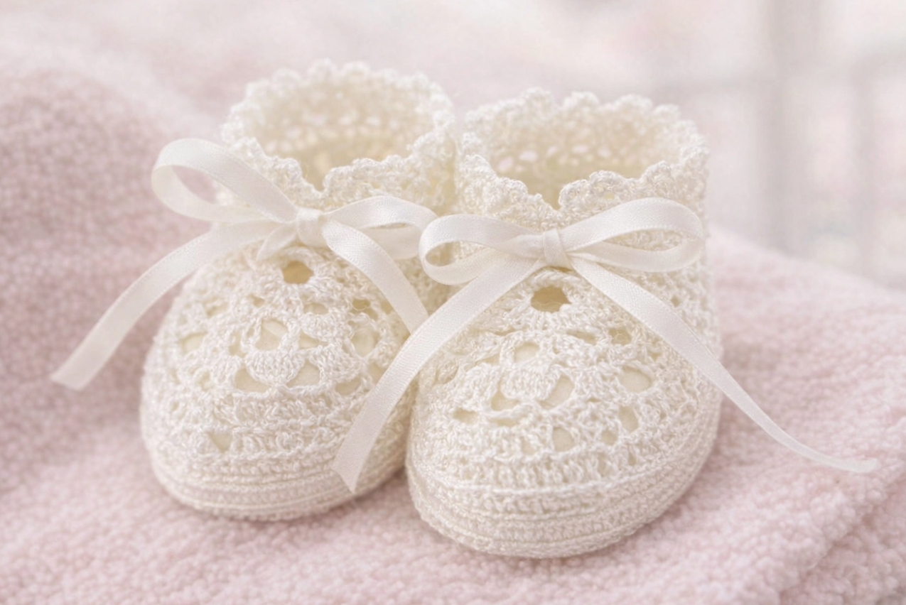 FLHBB - Fan Lace Heirloom Baby Booties