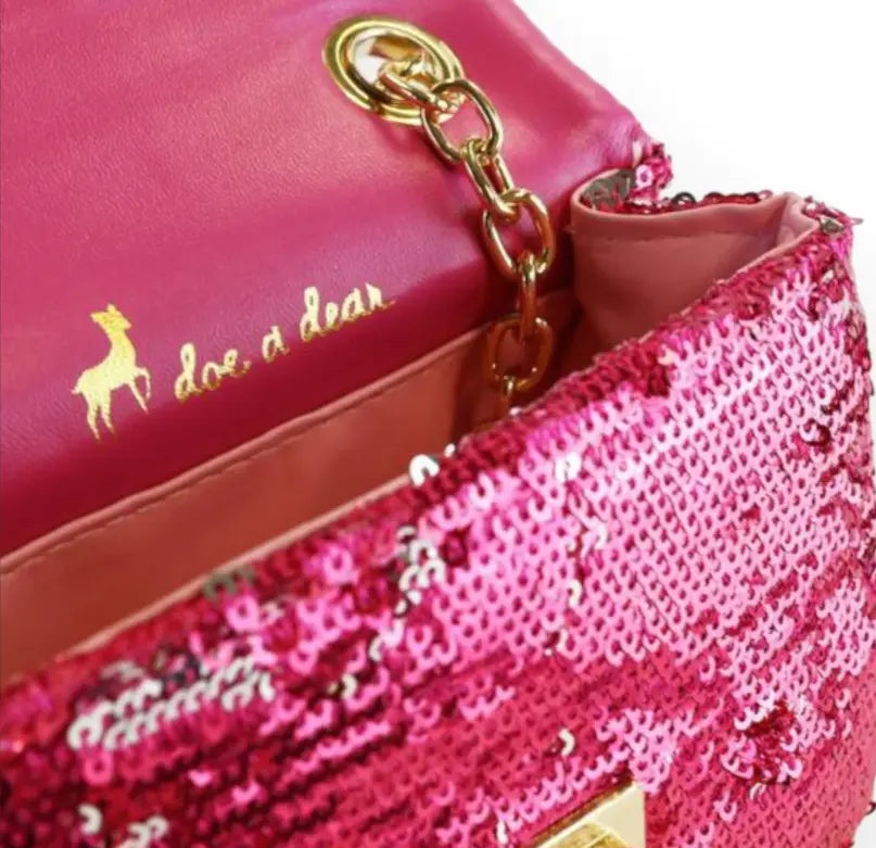 B1301 - Doe A Deer Floral Appliques Sequin Purse Cadiz Boutique, Inc.