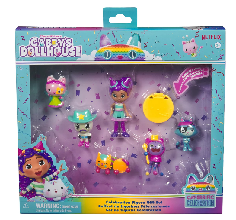 9603 - Gabby's Dollhouse Celebration Themed Cat Toy Figures