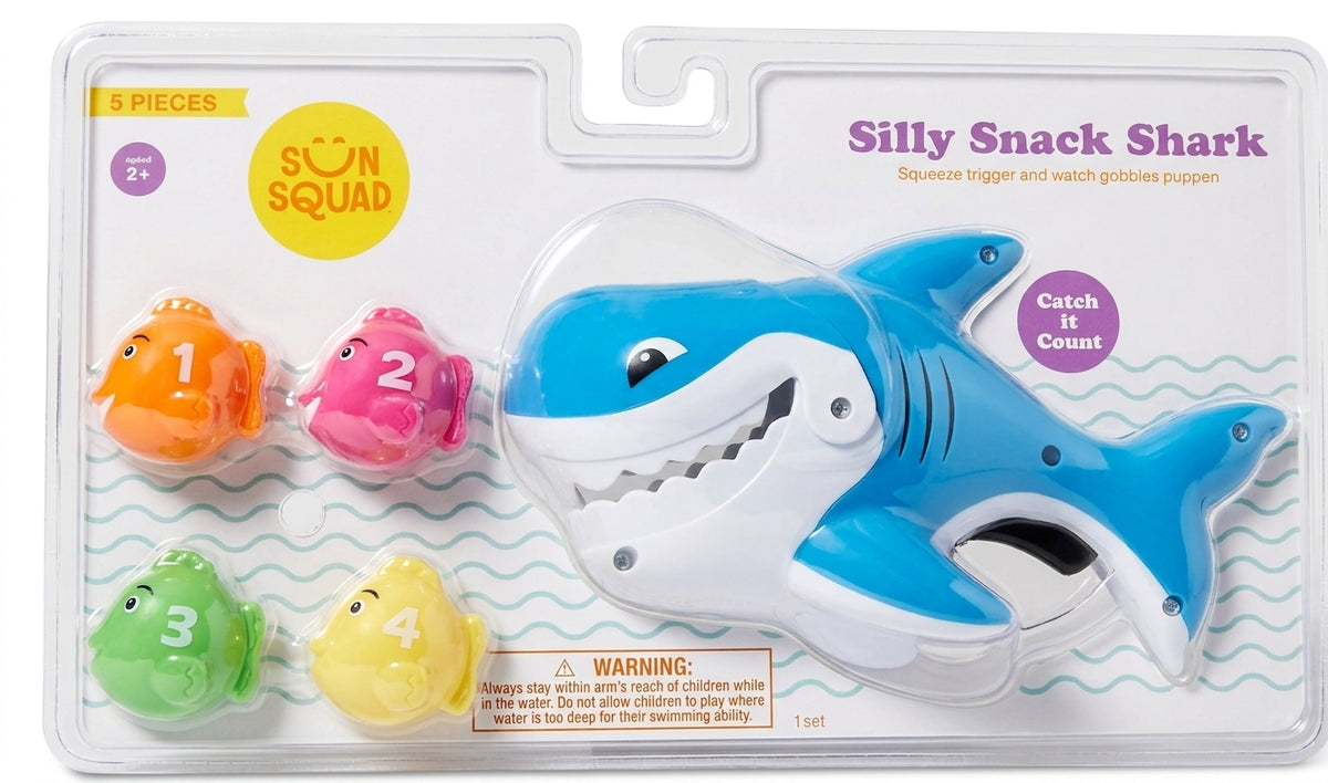 F0039 - Silly Snack Shark Pool Toy 5 Piece - Sun Squad