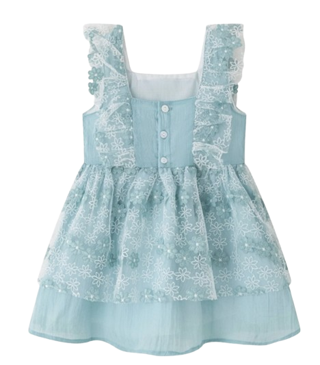 JGV94707 - Embroidered Floral Strap Dress