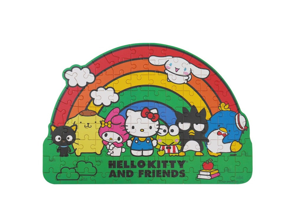 JPZ102 - Wooden Jigsaw Puzzle, Hello Kitty and Friends Rainbow (92pc)