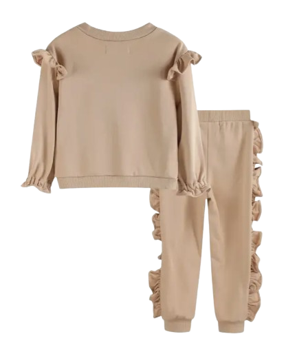 40030 - Ruffle Sweatshirt with Jogger Pant Set