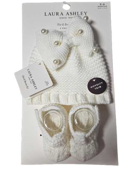 LGKH2 - Laura Ashley Hat & Bootie Set
