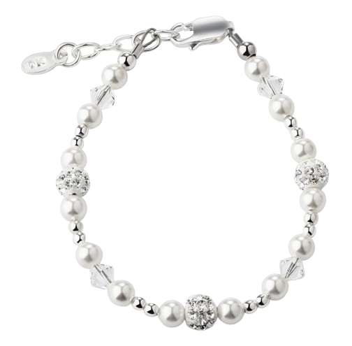 CMLUNA - Girls Sterling Silver Pearl Baby Bracelet