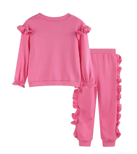 40030 - Ruffle Sweatshirt with Jogger Pant Set