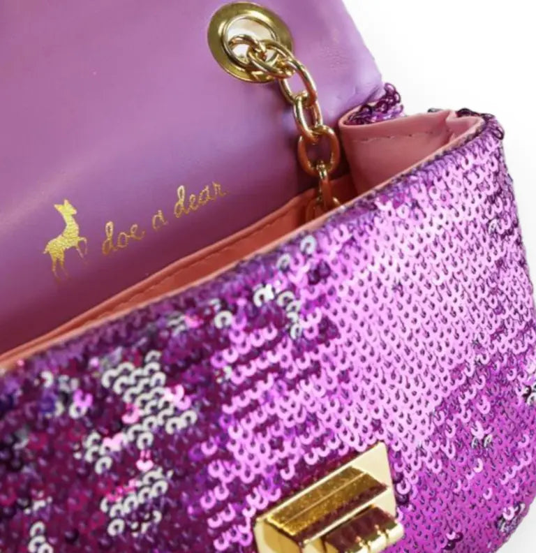 B1301 - Doe A Deer Floral Appliques Sequin Purse Cadiz Boutique, Inc.
