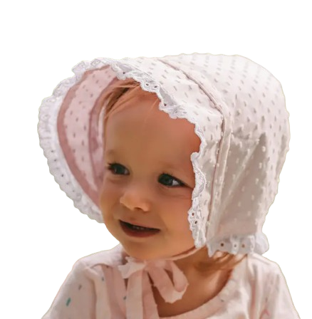 18530 - Pink Clip Dot Baby Bonnet