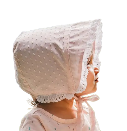 18530 - Pink Clip Dot Baby Bonnet