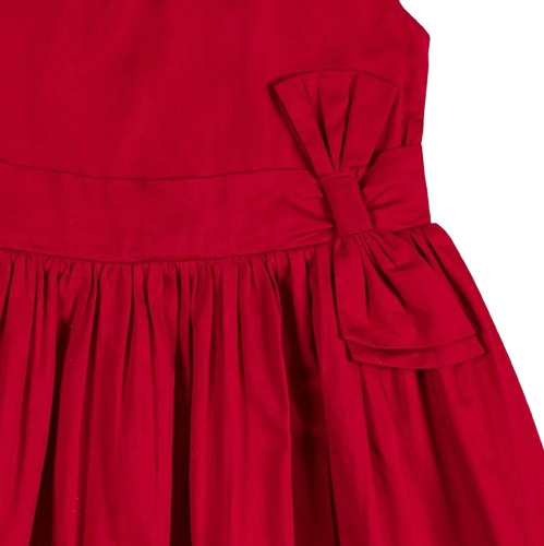 23HG608 - Vestido de fiesta orgánico con mangas cortas y lazo