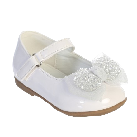 TTS143 - Patent Baby Shoe with Bead Bow