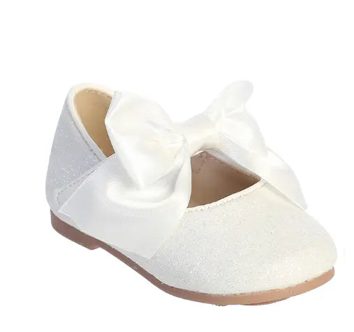S162 - Tip Top Glitter Shoe with Satin Bow Cadiz Boutique, Inc.