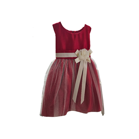 SK402R - Red Vintage Satin Tulle Dress