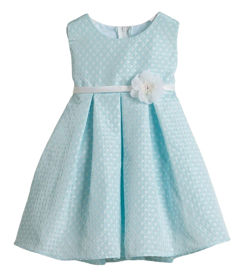 SK577SB - Sky Blue Polka Dot Jacquard w/ Flower