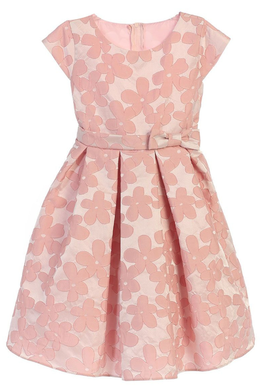 SK625 - Pink Raised Daisy Jacquard w/ Bow