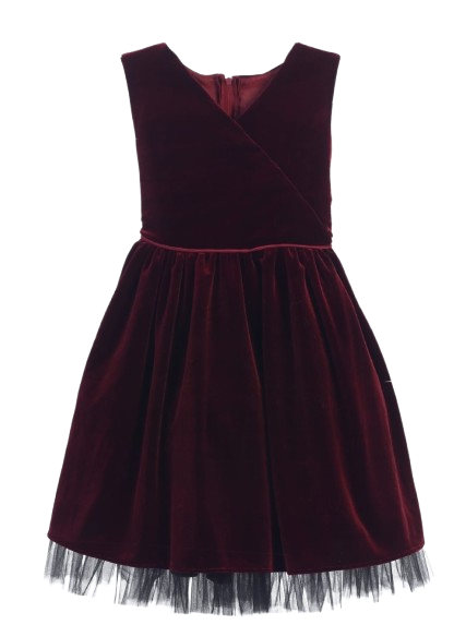 SK653 - Burgundy Velvet Dress