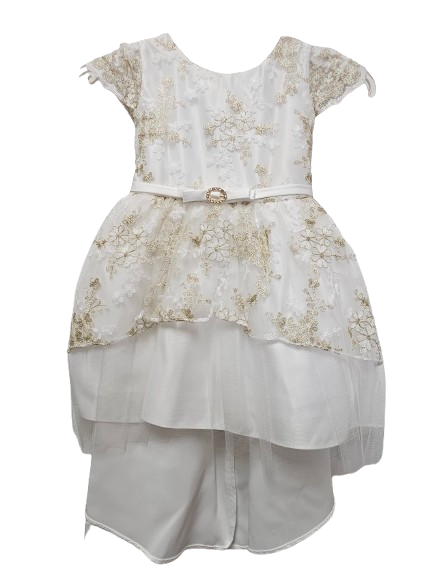 SK832-1 - Petite floral embroidered lace with satin & tulle