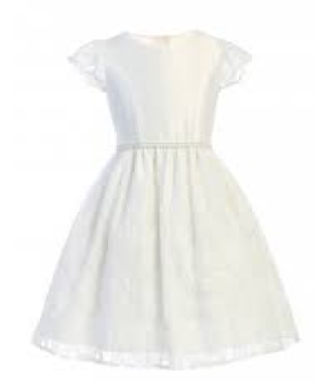 SK883 - Flower Emb Lace skirt & Scalloped Sleeve