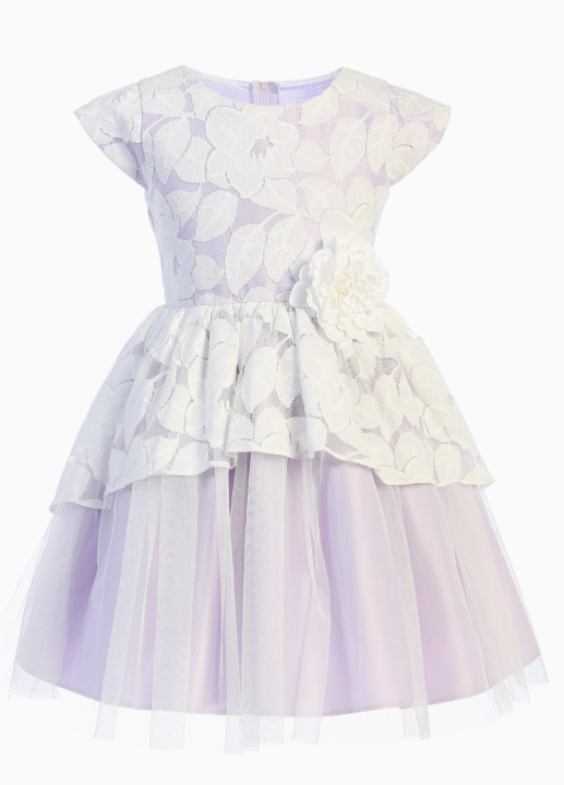 SK894 - Jasmine Lace Peplum with Satin & Mesh