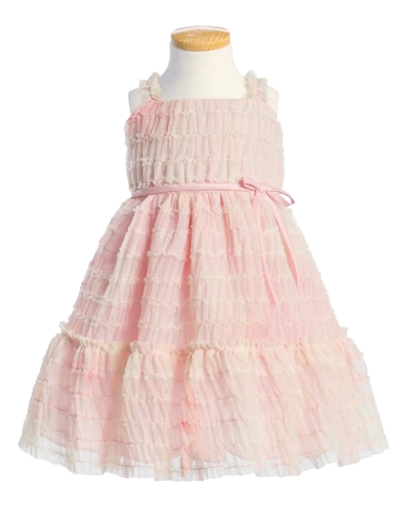 SKB244 - Tie Dye Ruffle Mesh Baby Girl Dress