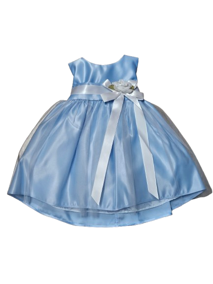 SKB402 - Light Blue Vintage Satin Tulle Dress