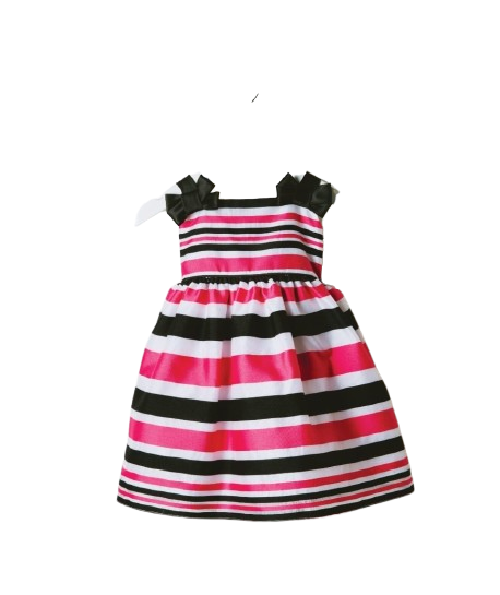 SKB659 - Pink And Black Stripped Dress