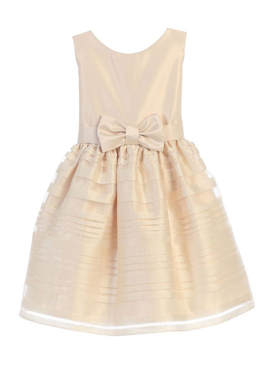 SKB677 - Satin & Striped Organza Skirt