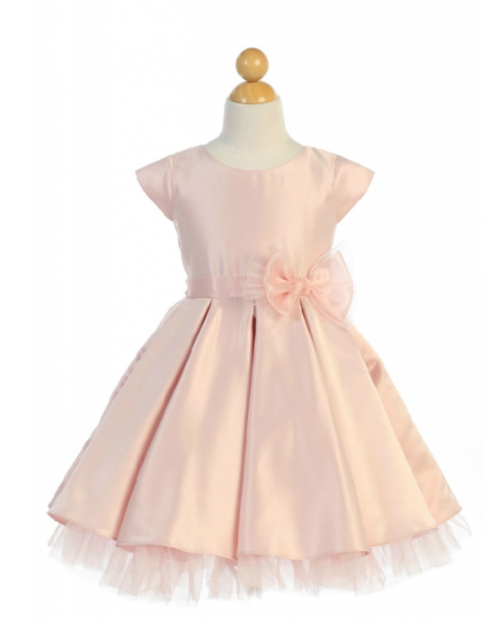 SKB711 -  Full Pleated Satin w/ Oversized Bow