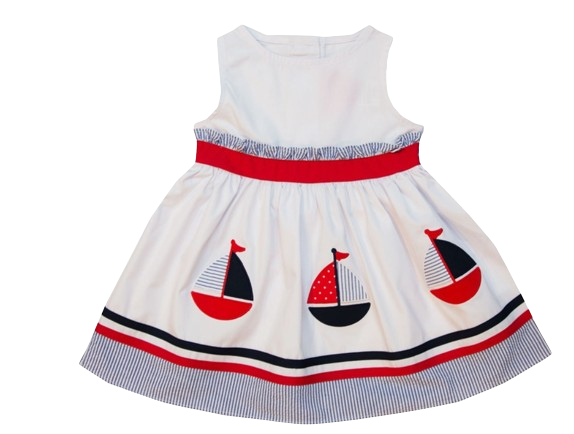 8429S7 - Good Lad White Nautical Dress