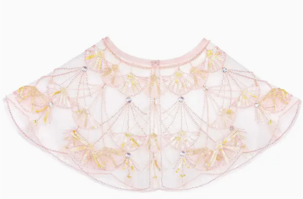 TUS-KSH - Chal de tul con abanico de lentejuelas brillantes