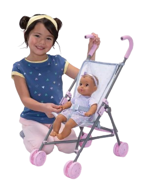 6597 - Perfectly Cute Star Print Fold Up Stroller for Baby Doll