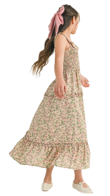 KD2704FL - Ruffle Smocked Maxi Dress