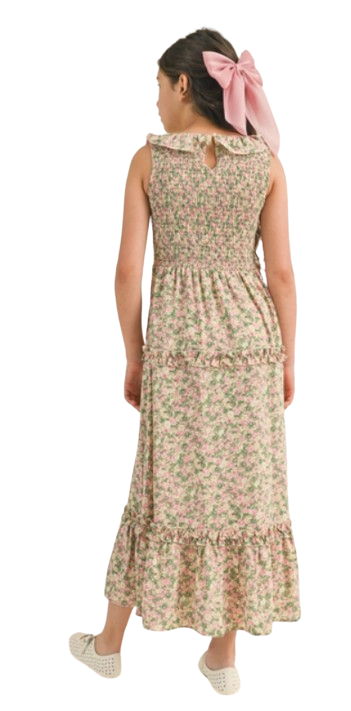 KD2704FL - Ruffle Smocked Maxi Dress