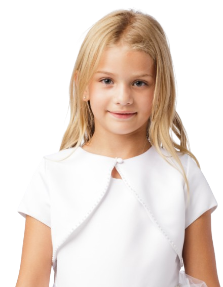 TT7907 - Satin Bolero Jacket with a Pearl Trim