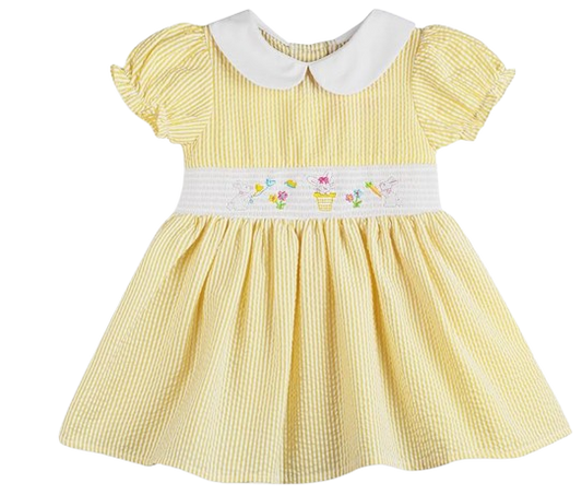 8432S7 - Yellow Smocked Easter Dress