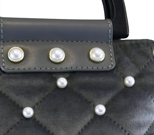 B1221 - Doe A Deer Pearls Quilted Velvet Bag Cadiz Boutique, Inc.