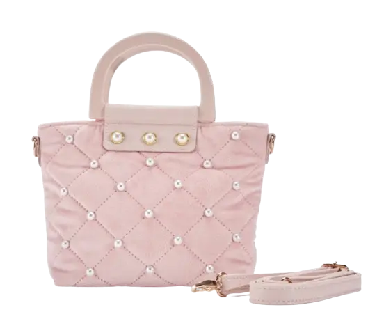 B1221 - Doe A Deer Pearls Quilted Velvet Bag Cadiz Boutique, Inc.