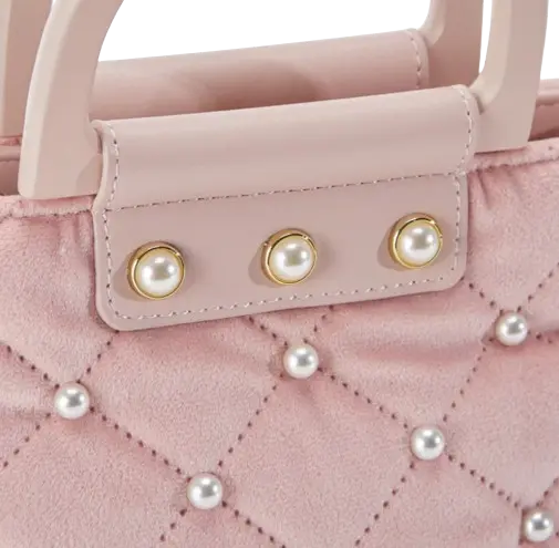 B1221 - Doe A Deer Pearls Quilted Velvet Bag Cadiz Boutique, Inc.