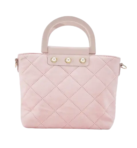 B1221 - Doe A Deer Pearls Quilted Velvet Bag Cadiz Boutique, Inc.